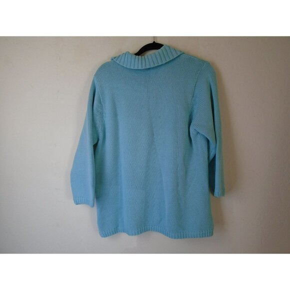 White Stag Women's Light Blue Knit Sweater XL (16/18) Collar - Picture 3 of 5